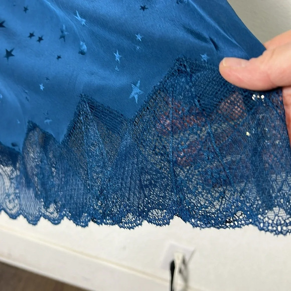 Zadig & Voltaire Teal Richie Jac Deluxe Dress with Subtle Star Galaxy Print LG - Picture 11 of 14